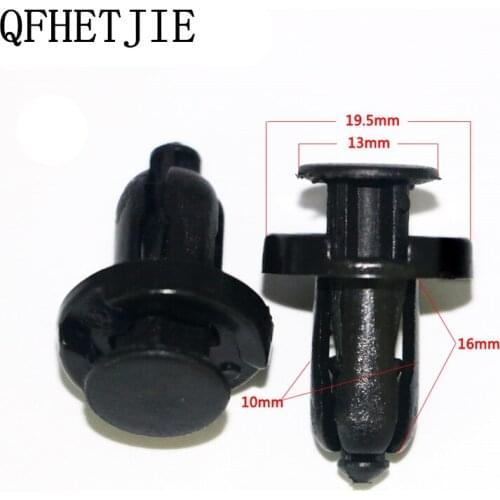 50Pcs Black Plastic Rivet Fastener 10mm Hole Car Styling Bumper Fender Push Type Fascia Retainer Car Clips Part