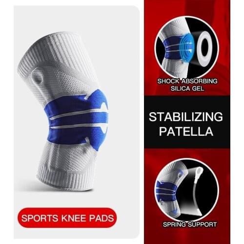 1PC Silicone Full Knee Brace Strap Pat Ella Medial Support Strong Meniscus Compression Protection Sport Pads Running Basket 2021