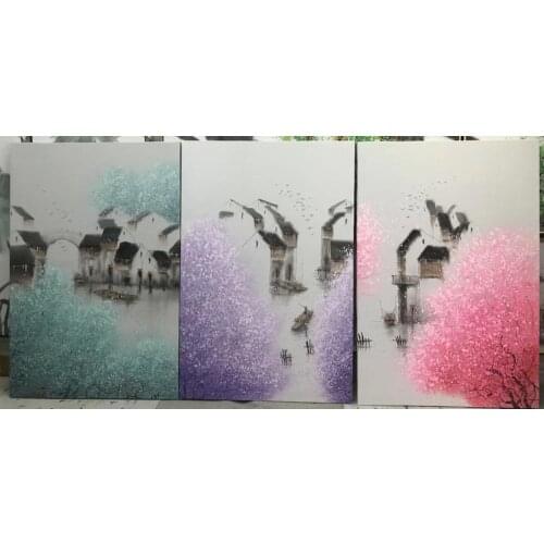 100% Hand Painted Modern Chinese Landscape Oil Painting on Canvas Abstract Canvas Painting Wall art Picture for Home Decoration