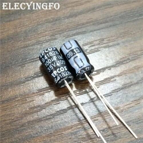100pcs 100uF 35V100UF EPCOS B41828 Series 6.3x11mm 35V100uF Aluminum Electrolytic capacitor