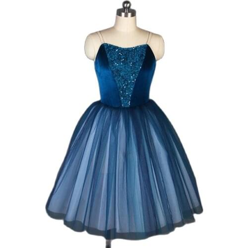 Camisole Velvet Bodice With Sequin Lace Romantic Ballet Tutu Girl & Women Stage Performance Ballet Costume Tutu