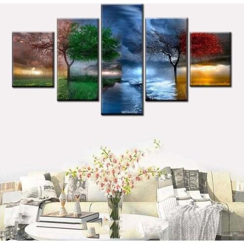 4 Season Tree Diamond Painting full square round rhinestones 5 piece Diamond Embroidery landscape diy 5d cross Stitch,A829