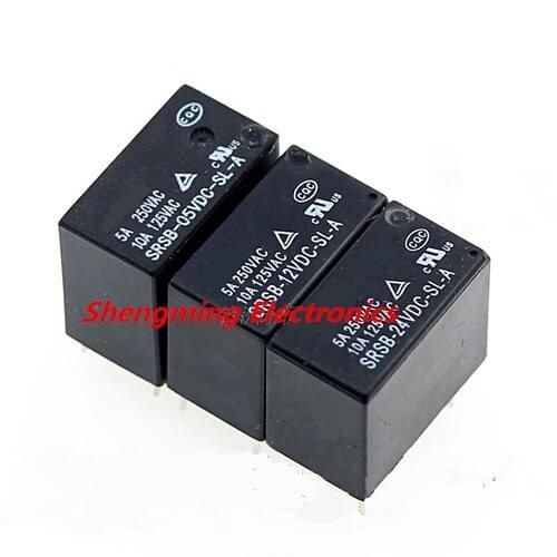 50PCS 4pins SRSB-05VDC-SL-A SRSB-12VDC-SL-A SRSB-24VDC-SL-A 5V 12V 24V 5A 250VAC Relay