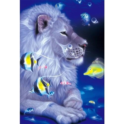 5D Diy Diamond Painting Animal Cartoon Lion Mosaic Needlework Embroidery Diamond Cross Stitch Home Decor Craft