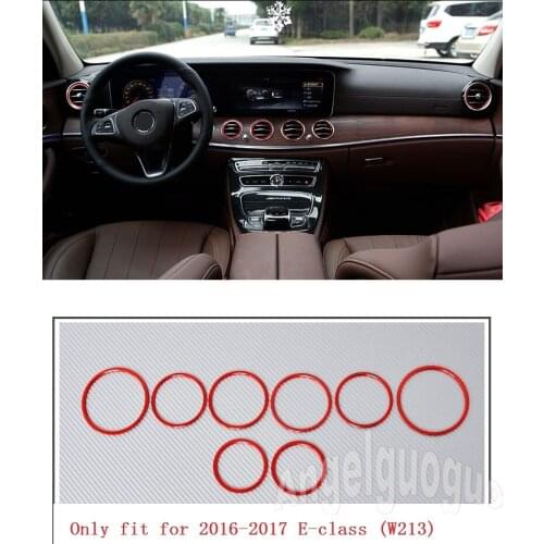 Angelguoguo Aluminium alloy Air outlet sticker/Instrument panel Air outlet decoration ring for Mercedes Benz 2016-2018 E class