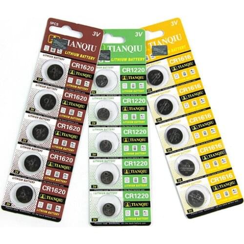50% Hot Sales 5Pcs 3 Volt CR1620 Button Cells Coin Batteries for Watch Camera Calculator RC