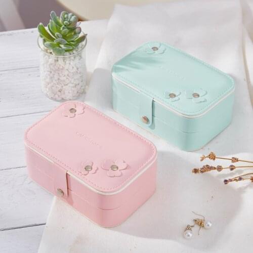 9.6*14.7*6 cm Travelling Cosmetic Jewelry Box PU Leather Necklace bracelet earing Storage Case for jewelry packaging jewelry box