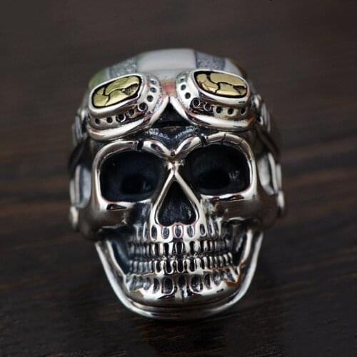 FDLK Gothic Vintage Old-fashioned Skull Ring World War II Undead Legion Punk Ring Jewelry for Mens Bicycle Party Jewelry