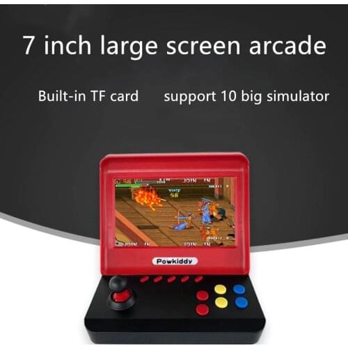 Powkiddy 7 inch big screen retro mini handheld arcade for GBA nostalgic game console support TF card extended TV projection out