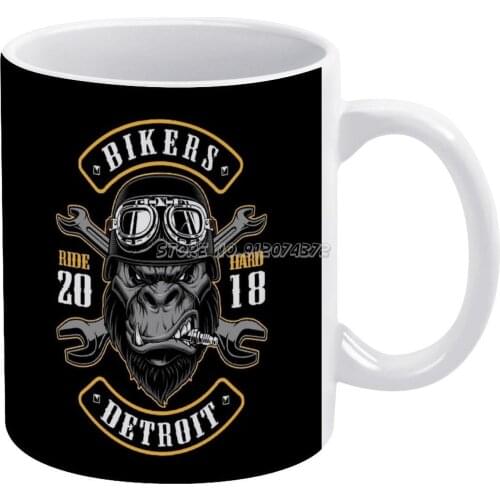 Badass Monkey Biker Coffee Mugs 330ml Creative Travel Mug and Cup Office Drinkware Mugs Tazza Badass Monkey Biker Bike Motorcycl