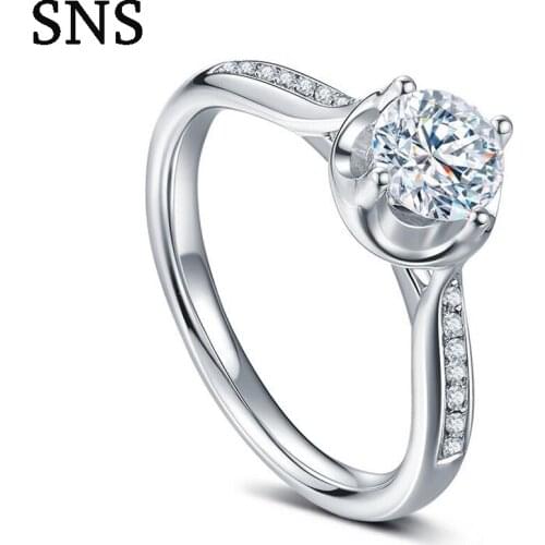 Real Natural Diamond 0.30carat Diamond Engagement Ring Classic 6-Prong Setting Halo Style High Polishing 14k White Gold For Lady
