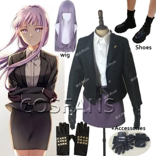 Anime Danganronpa/Dangan Ronpa 3 Kyouko Kirigiri Cosplay Costume Halloween Uniform Outfit accessories Custom Made Wigs and shoes