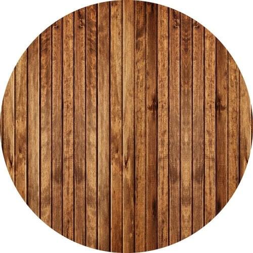 Circle round backdrop birthday party Decor Brown Wooden Floor theme Newborn Baby Shower Photography Background Cake table Poster