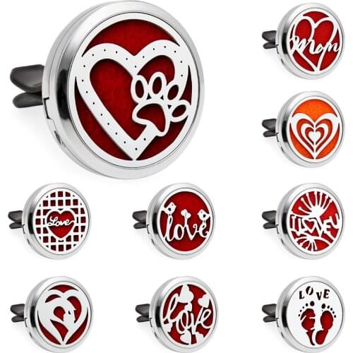 Love Heart Mom Mum Nana Essential Oil Perfume Car Diffuser 30mm Magnetic Open Locket 10pcs Pads Free