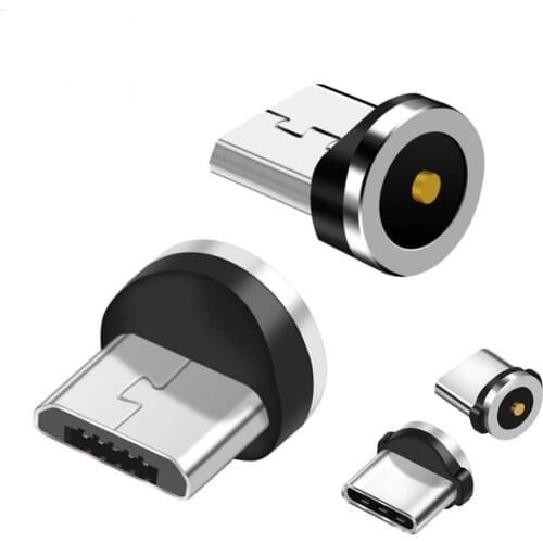 5pcs Magnetic Tips 360 Degree Rotation Aluminium Alloy Easy Operate Charging Cable Adapter Durable Replacement Parts Micro USB