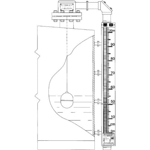 UHZ-517F60 Inner float type magnetic level gauge for big tanks high viscosity medium