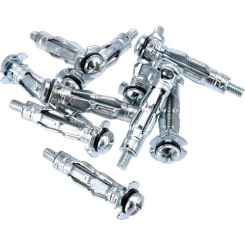 Mayitr 10pcs M4X32 Hollow Wall Anchors Metal/Cavity/Plasterboard Plug/Fixing Screw Bolt Assortment