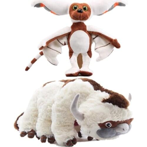 28-50CM Cute Cartoon Anime Airbender God Bull Appa Flying monkey Soft Stuffed Plush Dolls Children gifts
