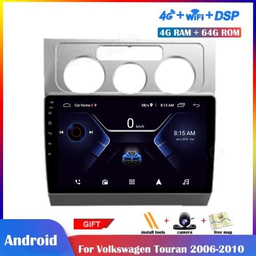 10.1inch Android Multimedia Player For Volkswagen Touran 2006-2010 Car Radio IPS Screen 4G Net Wifi Stereo Navigation DSP Touch