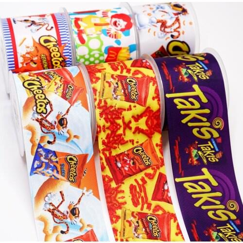 Cartoon Grosgrain/Satin Ribbon Foods Printed Ribbon For Crafts Decoration Bow 10Yards 37360
