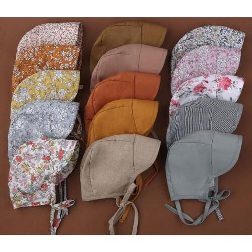 Summer Spring Baby Cotton Floral Printing Sun Hat Infants Wide Brimmed Bonnet Outdoor UV Protection Beach Bucket Cap