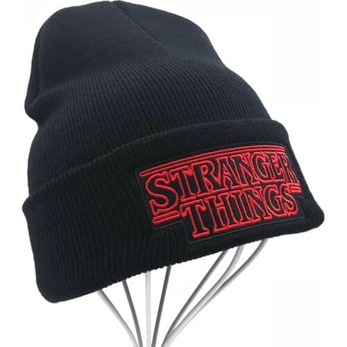 New Men Women Teenagers Warm Beanine Winter Hat Dustin Stranger Things Dustin Black Knit Beanie Knitted Cap Skullies For Youth