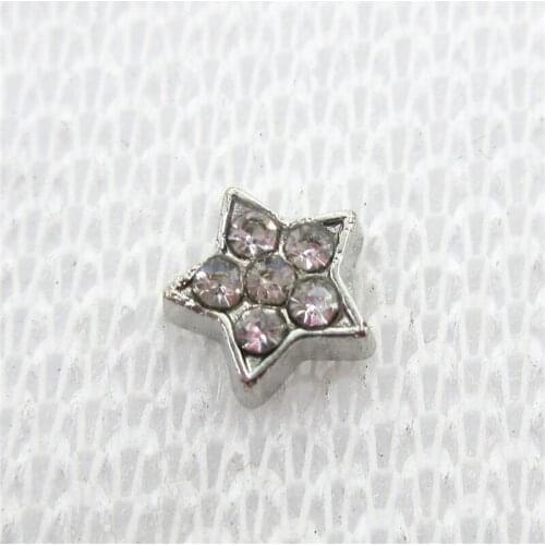 Wholesale 50pcs/lot Crystal Star Floating Charms Living Glass Memory Floating Lockets DIY Jewelry Charms