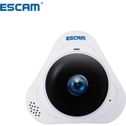 ESCAM Q8 HD 960P 1.3MP 360 Degree Panoramic Monitor Fisheye WIFI IR Infrared Camera With Two Way Audio/Motion Detector MAX 128G