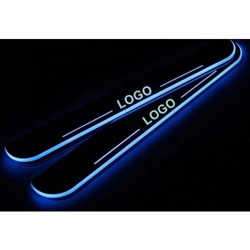 USB Power Moving LED Welcome Pedal Car Scuff Plate Pedal Door Sill Pathway Light For BMW For Benz For Tesla For Audi Honda