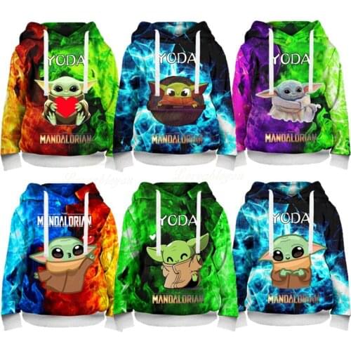 Disney Baby Yoda Toddler Girl Pullover Shirts for Teens Boys Long Sleeve Sweatshirt Cool Sreet Hoodies for Kids Christmas Girls