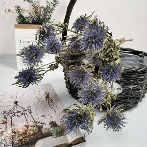 2pcs Blue Thorn Qin Dried Flowers Bouquet farmhouse home decor fall decorations centros de mesa para boda wedding flowers