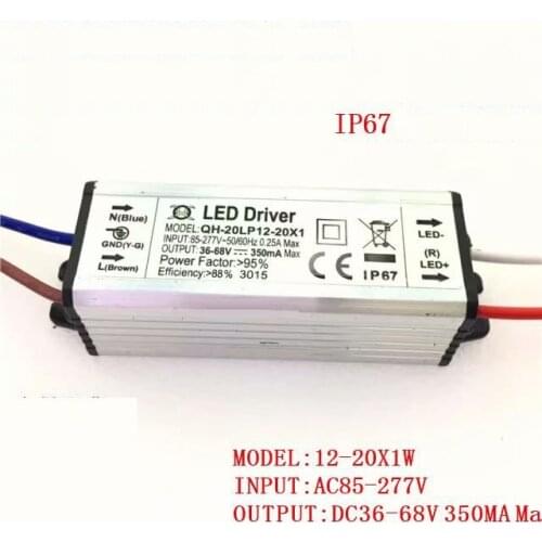 Led Driver AC85- 277V To 6-36x1W 6w 10w 15w 20w 30w 36w 300mA Waterproof Lighting Transformer Power Adapter Supply for LED lamp