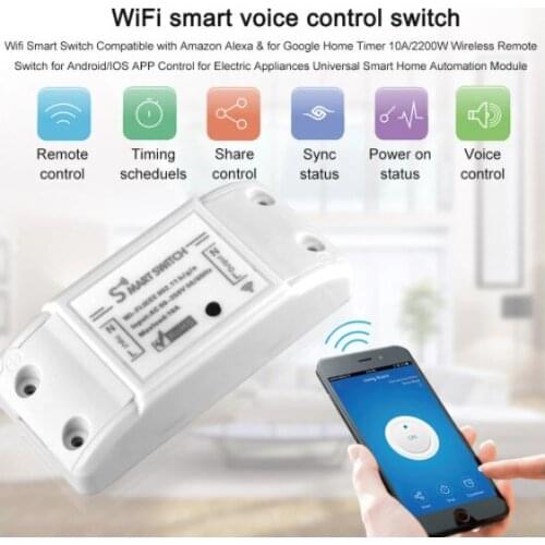 Tuya Wifi Switch DIY Wireless Remote Domotica Light Smart Home Automation Relay Module Controller Work with Alexa