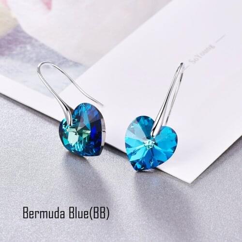 Malanda Drop Earrings XILION Heart Crystal From Swarovski Silver Color Piercing Drop Earrings For Women Jewelry Girl Lover Gift