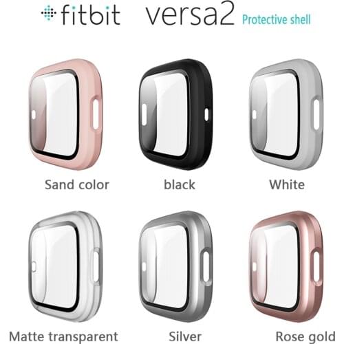 Screen Protector Case for Fitbit Versa 2 Smartwatch Ultra Slim Soft Full Cover Bumper Frame Accessories AntiBubble HD Clear Film