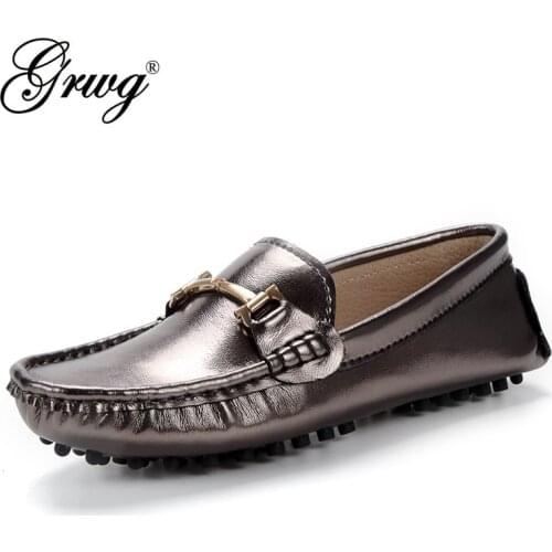 2021 Shoes Women 100% Genuine Leather Women Flat Shoes Casual Loafers Slip On Flats Shoes Moccasins Lady Driving Shoes