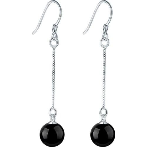 S925 sterling silver new woman jewelry agate ear hook black red lovely new fashion with high quality earrings Girl Gift