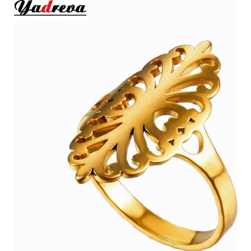 New Style Stainless Steel Ladies Ring Gold New Fashion Jewelry