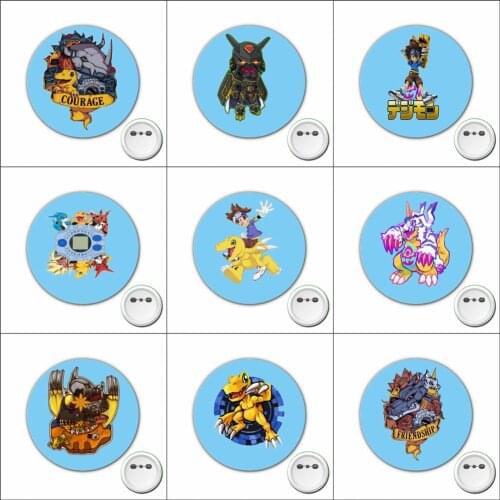 1pcs anime game Digital Monster Cosplay Badge Cartoon Pins Brooch for Clothes Accessories Backpacks bags Button Badges