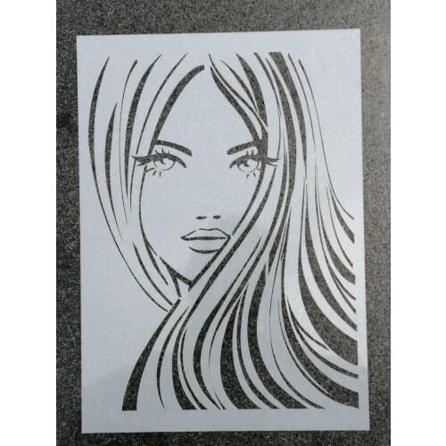 1pc Size A4 Belle DIY Layering Stencils Wall Painting Scrapbook Coloring Embossing Album Decorative Template