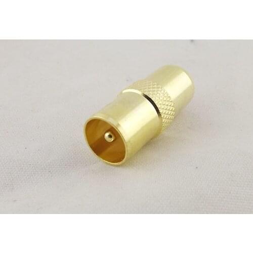 1pcs Gold IEC TV PAL Male to TV DVB-T Plug Coaxial Straight RF Connector Adapter
