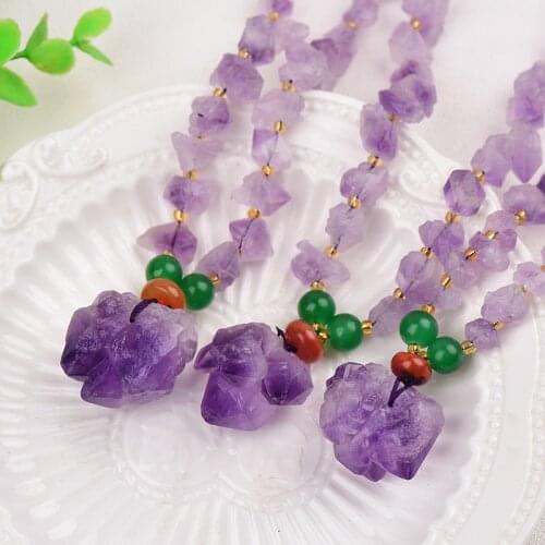 100% Natural Crystal Pendant Brazil Amethyst Crystal Random Shaped Stones Reiki Mineral Jewelry For Women Increase Charm Gifts