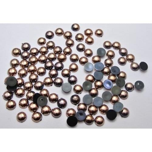 1000 Metallic Bronze Flatback Round Tiny Half Pearl 4mm Nail Art Craft