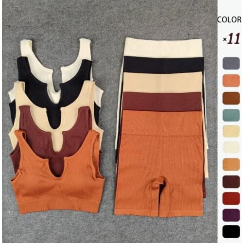 2Pcs/Set Seamless Yoga Sets Women Gym Sports Set Elastic Sports Bra+Seamless Hight Waist Leggings Sportswear Workout Set Women