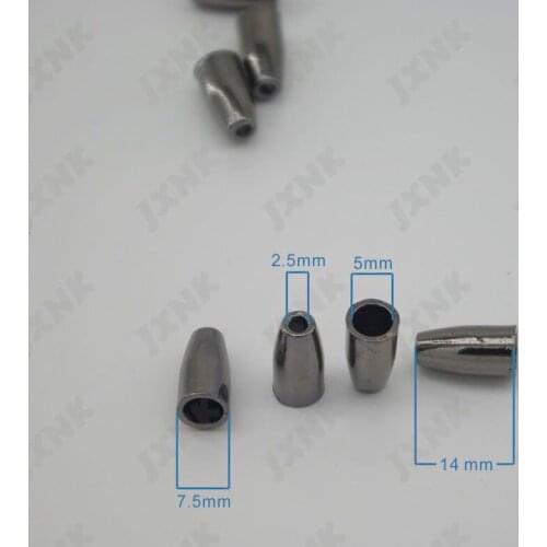 20pcs/Lot 7.5mm Hollow Conical Stopper Without Lid Cord Ends Lock Plated Toggle Clip for Paracord Bracelet black nickel coloer