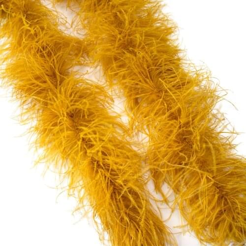 4Ply Ostrich Feathers Boa Trim 2 Meters Dyed Fluffy Plumes For Wedding Dress Clothes Shawl Decoration Accessories Sewing Crafts