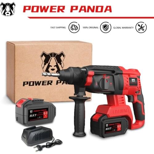 POWER PANDA 21V Electric Impact Drill Rotary Hammer Brushless Motor Cordless Hammer Electric Pick