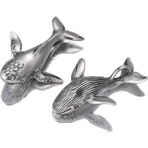 3D Stainless Steel Whale Antique Charms Pendant for DIY Jewelry Making Waterproof Necklace Bracelet Designer Bulk Wholesale