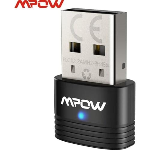 Mpow BH456 Bluetooth 5.0 Wireless USB Adapter Transmitter Receiver 2 in 1 Plug and Play For Win7/8/10 Linux Headphone PC Speaker