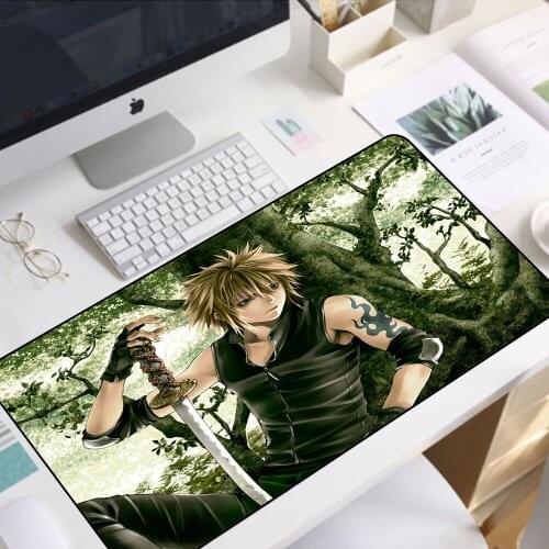 Turquoise Anime Boy Mouse Pad Rgb Gamer Keyboard Table Mat Notebook Gaming Carpet with USB Interface Large Mini Pc MousePad Xxl